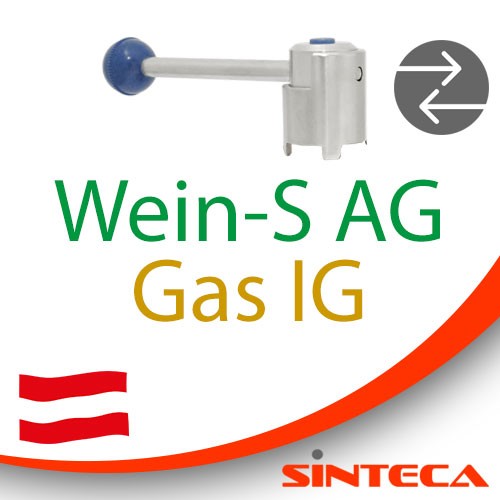 Scheibenventil Gas IG/Wein-S AG mit Kugel-Zug-Dreh-Handhebel
